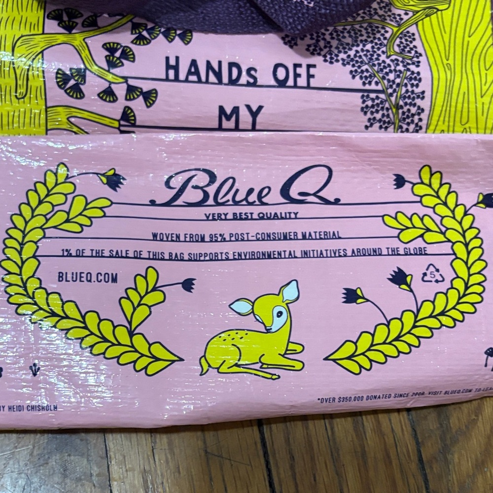 NWT Blue Q Recycled Plastic Pink Lunch Tote Bag w/ Deer Design Cottagecore - Picture 5 of 12